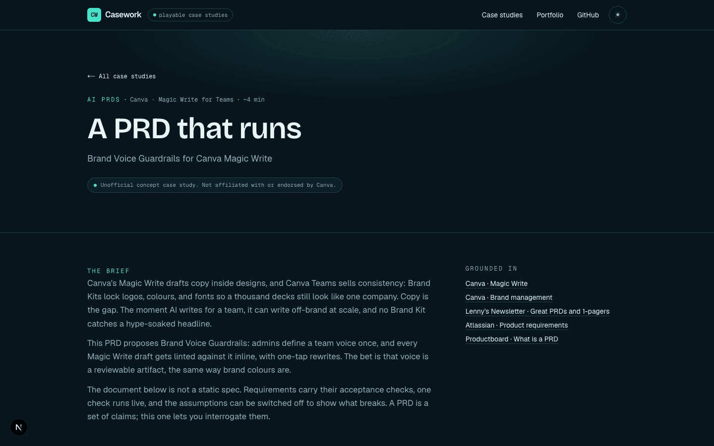 A PRD that runs screen