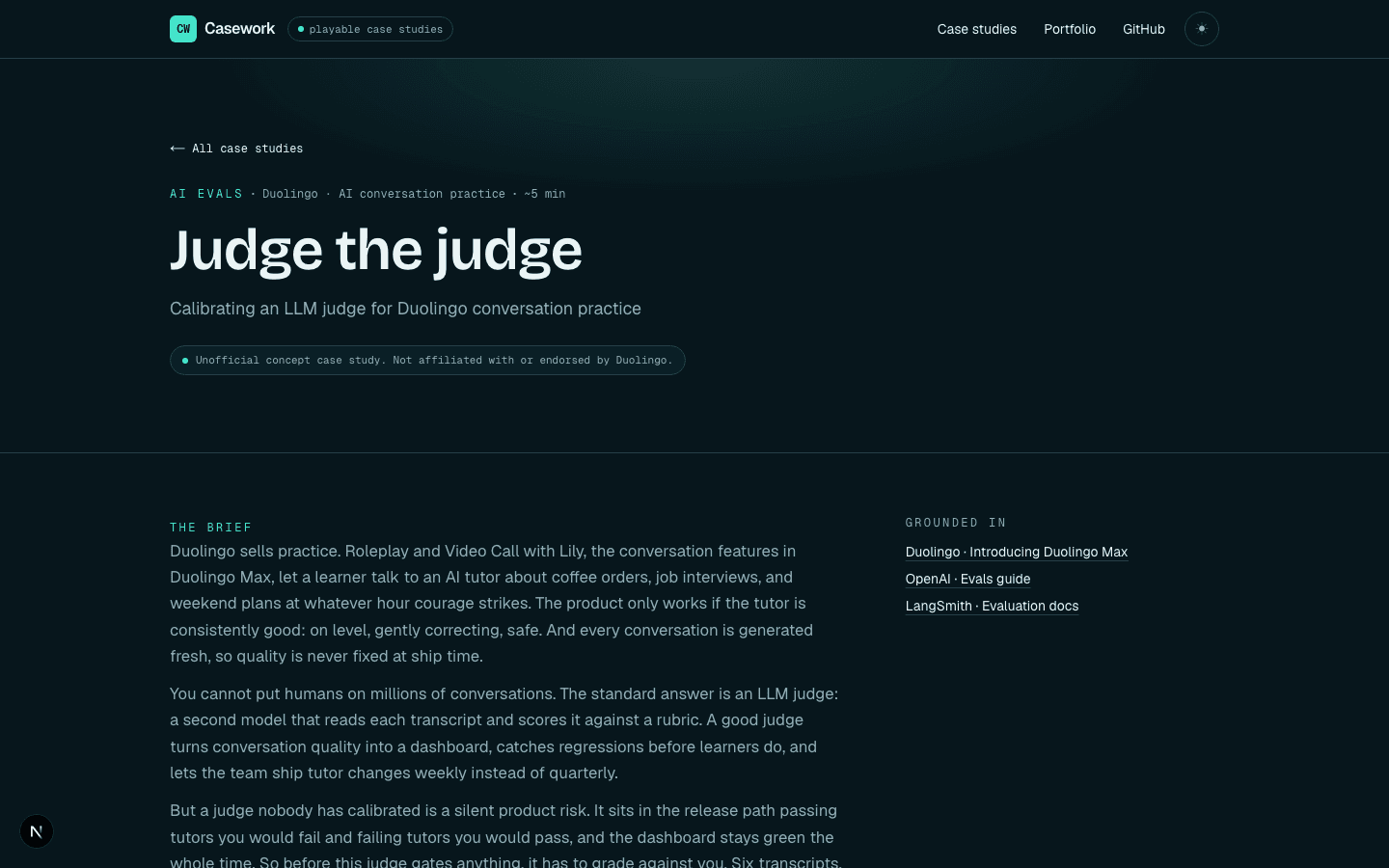 Judge the judge screen